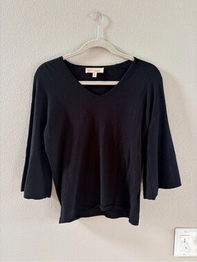 Philosophy Black V-Neck Long Sleeve Knit Top XS